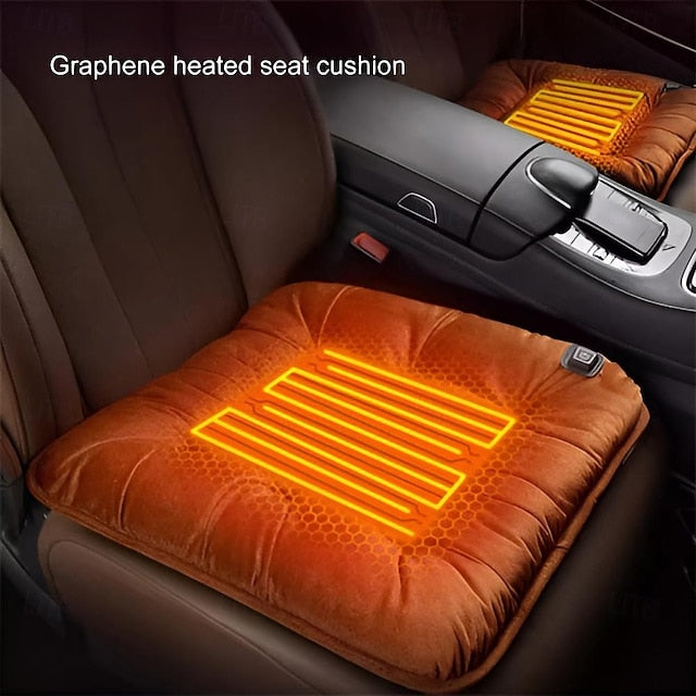 Car Winter Heated Seat Cushion USB Charging Soft Thick  Anti-slip Mat Cushion