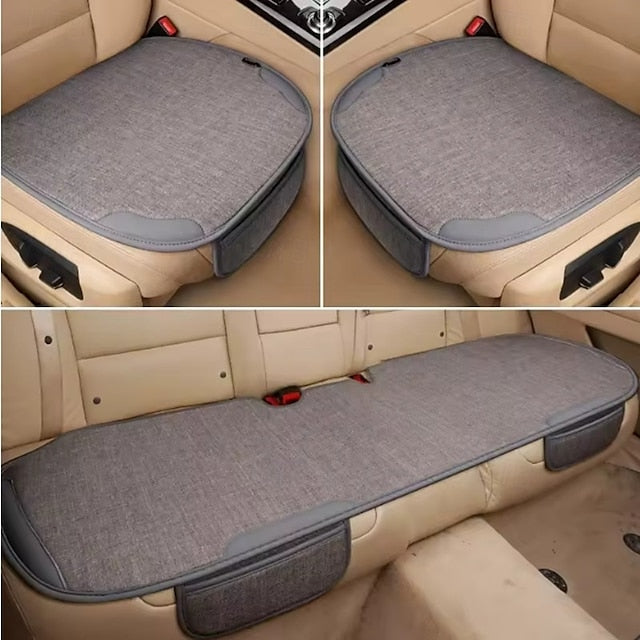 3pc Waterproof Universal Anti-Slip Seat Cushion Cover for Front Car Seats