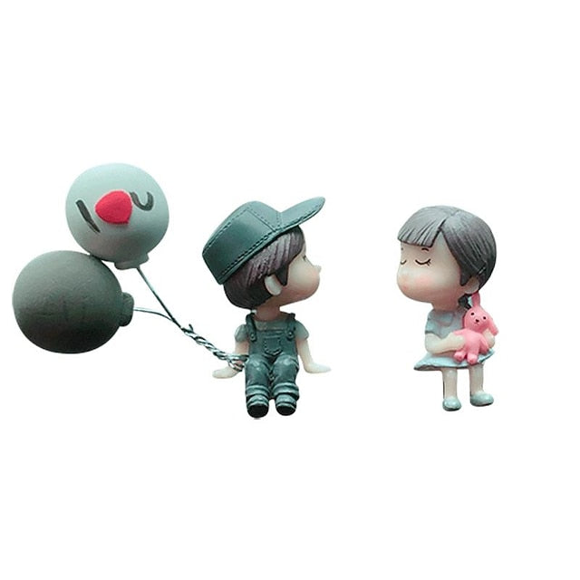 Car Decoration Cute Cartoon Couples Figurines Balloon Ornament