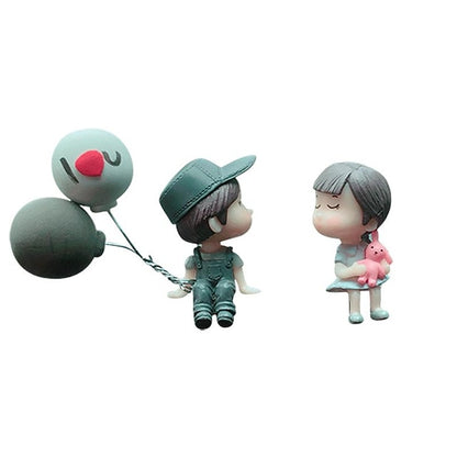 Car Decoration Cute Cartoon Couples Figurines Balloon Ornament