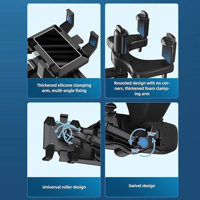 Car 360° Rotate Review Mirror Universal Adjustable  Phone Holder