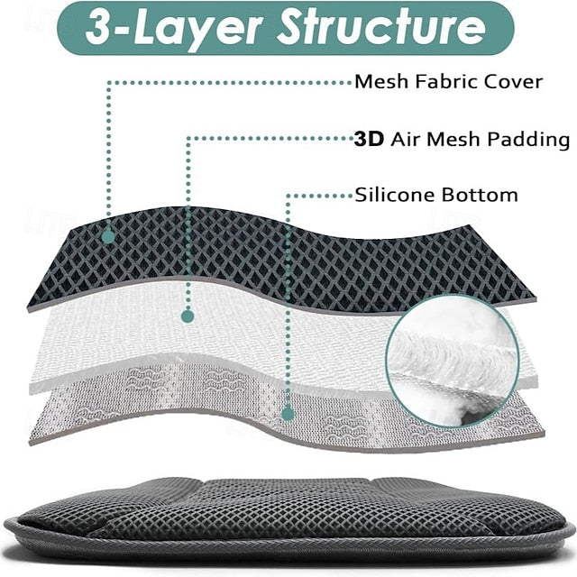 Universal Car Breathable 3D Air Mesh Seat Pad Non-Slip Seat Cushion