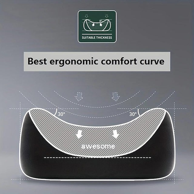 Car Seat Headrest Back Support Pad Soft Memory Pillow Lumbar Cushion 2 Pcs/set