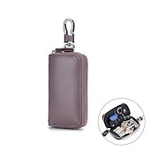 Car Cow Split Leather Key Holder House Key Case Chain Bag Organizer
