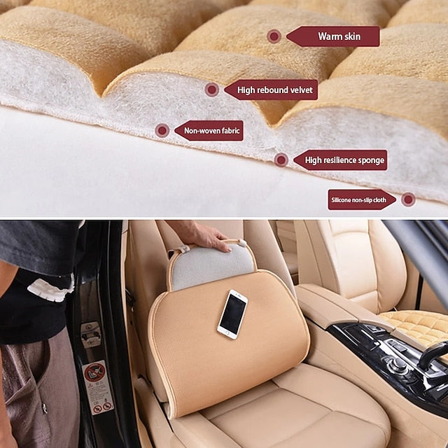 3 Pcs/set Car Seat Cover Set Universal Plush Seat Cushion Protector Mat