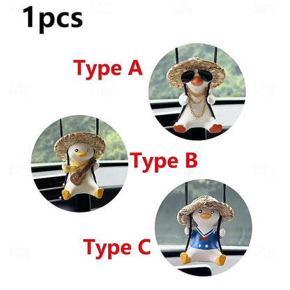 Car Pendant Cute Anime Little Duck Swing  Hanging Ornaments Interior Decor