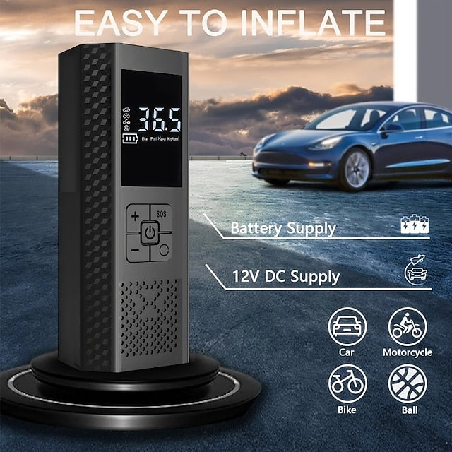 Car Portable Air Compressor Cordless Digital LCD Tire Inflator Electric Air Pump