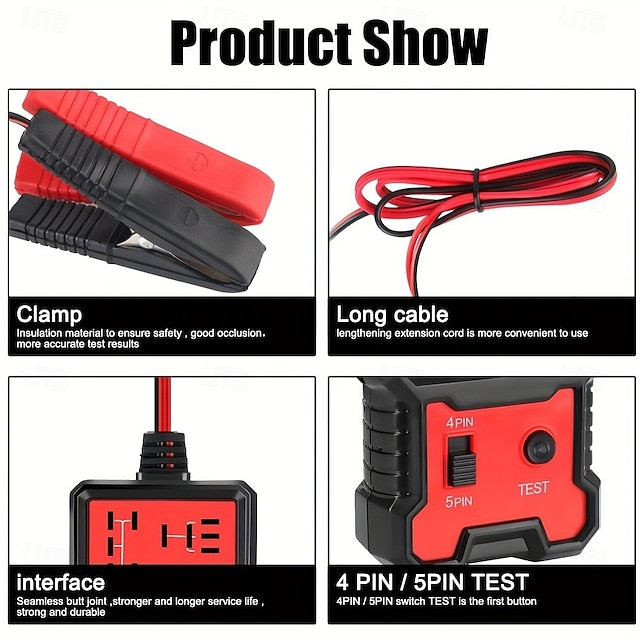 12V Automobile Relay Tester  Electronic Generator Diagnostic Tool Universal Check Analyzer