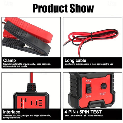 12V Automobile Relay Tester  Electronic Generator Diagnostic Tool Universal Check Analyzer