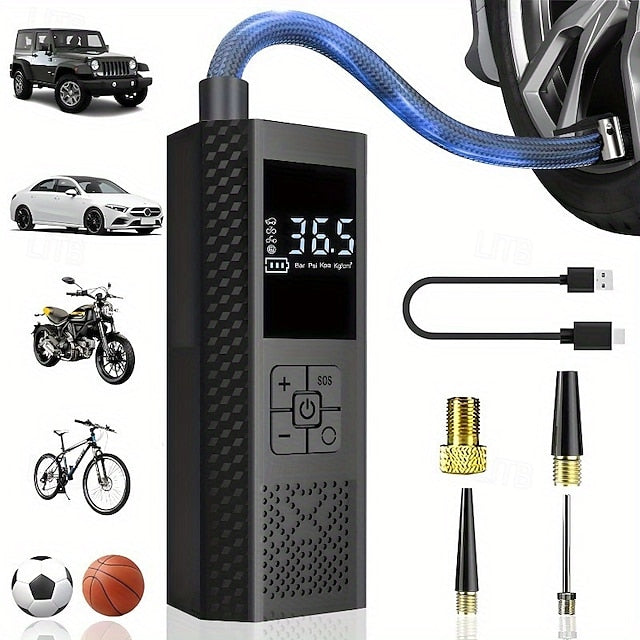 Car Portable Air Compressor Cordless Digital LCD Tire Inflator Electric Air Pump