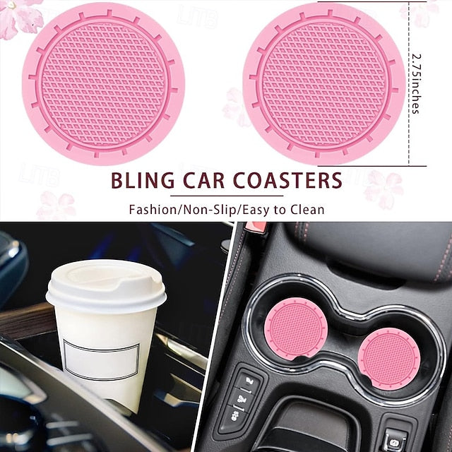 10 Pcs Car Steering Wheel Cover Set for Women 15 Inch Car Decor