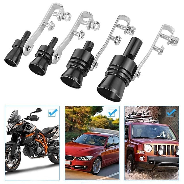 2 Pcs Universal Sound Simulator Car Exhaust Pipe Turbo Whistle  Muffler Auto Parts