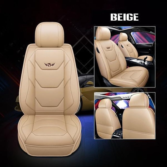 Universal 5D PU Leather Front Car Seat Cushion Mat Waterproof Breathable Protector
