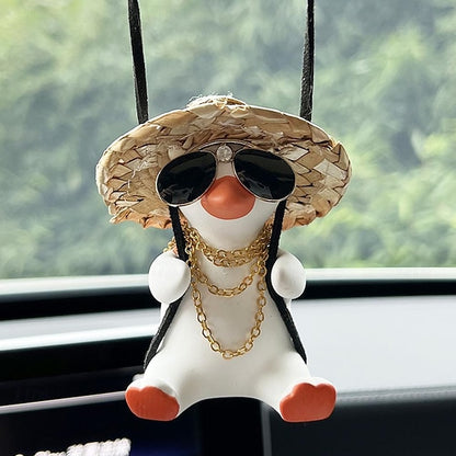 Car Pendant Cute Anime Little Duck Swing  Hanging Ornaments Interior Decor