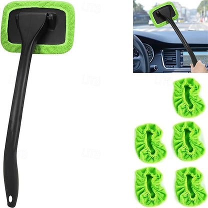 Car Windshield Cleaner with 5 Washable Reusable Microfiber Pads