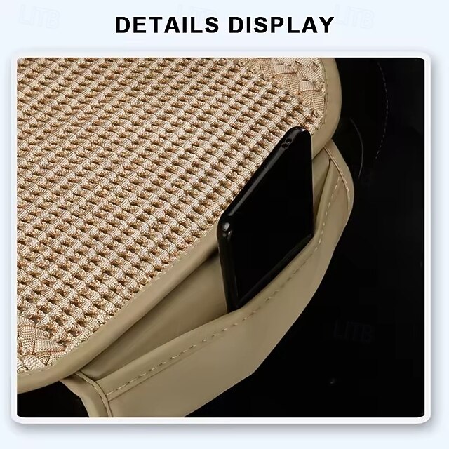 Universal Car Seat Cushion Covers 3-Piece Set Breathable Cooling Woven Seat Protectors