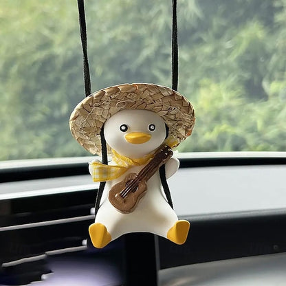 Car Pendant Cute Anime Little Duck Swing  Hanging Ornaments Interior Decor