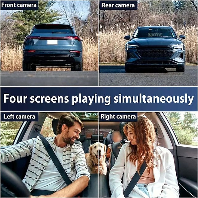 Car Dash Cam Front Cabin and Rear 1080P Rotatable Lens Dashcam Loop Recording Monitor