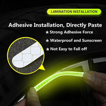 40pcs Car Motorcycle Wheel Hub Reflective Strip Sticker Warning Sticker
