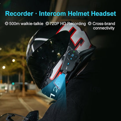 Q27 Motorcycle Bluetooth Wireless Intercom Headset with 720P HD Camera