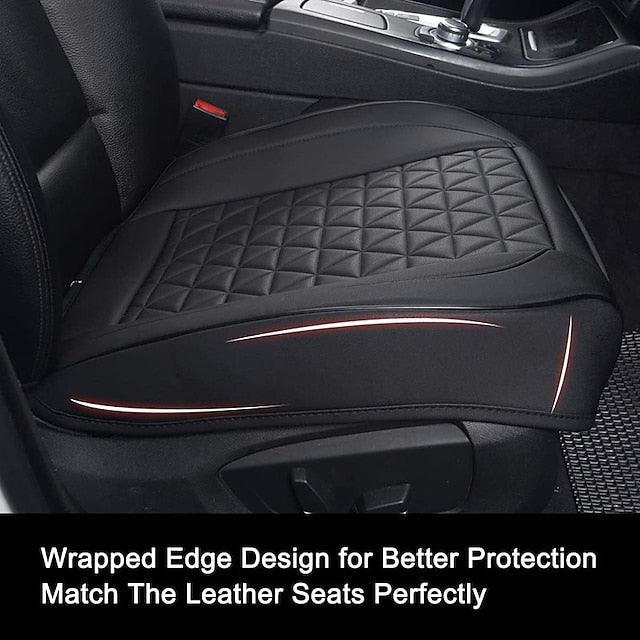Car Luxury PU Leather Universal Seat Protector Front Seat Bottom Cushion