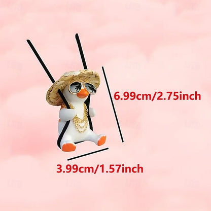 Car Pendant Cute Anime Little Duck Swing  Hanging Ornaments Interior Decor