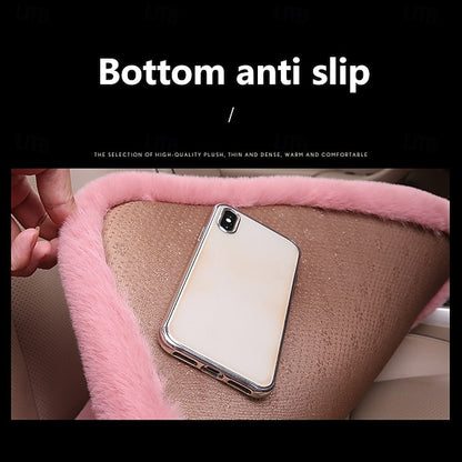 Car Multicolor Plush Rabbit Fur Winter Warm Thick Wool Seat Cushion