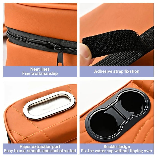 Car Central Console Armrest Heightening Pad Cushion With 2 Cup Holder  4 In 1