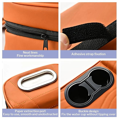 Car Central Console Armrest Heightening Pad Cushion With 2 Cup Holder  4 In 1