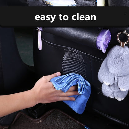 2 Pack Car Seat Back Organizer PU Leather Seat Protector Organizer
