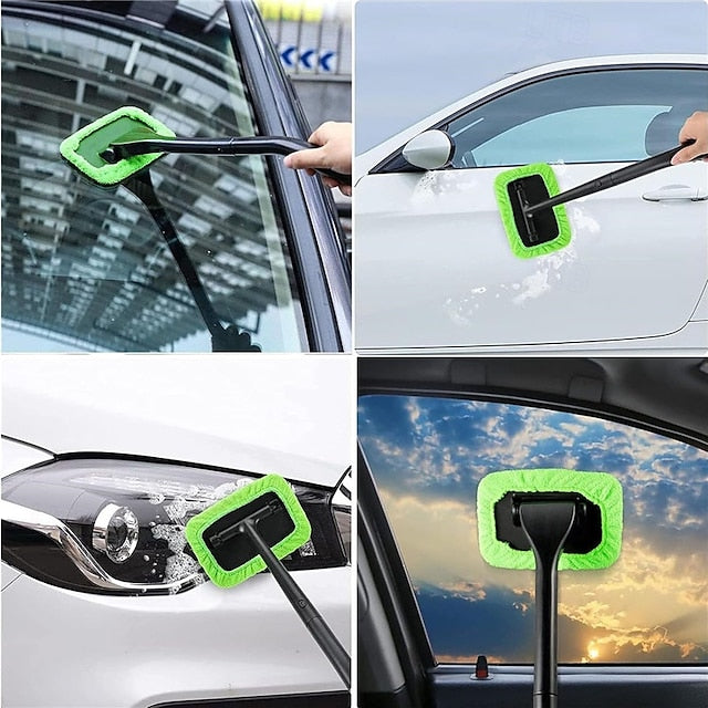 Car Windshield Cleaner with 5 Washable Reusable Microfiber Pads