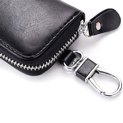 Car Cow Split Leather Key Holder House Key Case Chain Bag Organizer