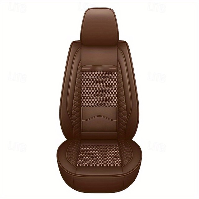 5 Seats Car Seat Covers Full Set  Faux Leather Breathable Universal Front Rear Protector