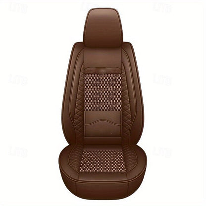 5 Seats Car Seat Covers Full Set  Faux Leather Breathable Universal Front Rear Protector