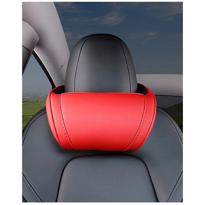 Genuine Leather Hanging Car Seat Pillow Neck Support Headres