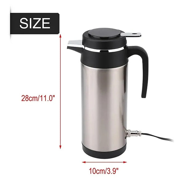 1200ML 12V/24V Car Cigarette Heating Electric Kettle Mug Travel Thermoses