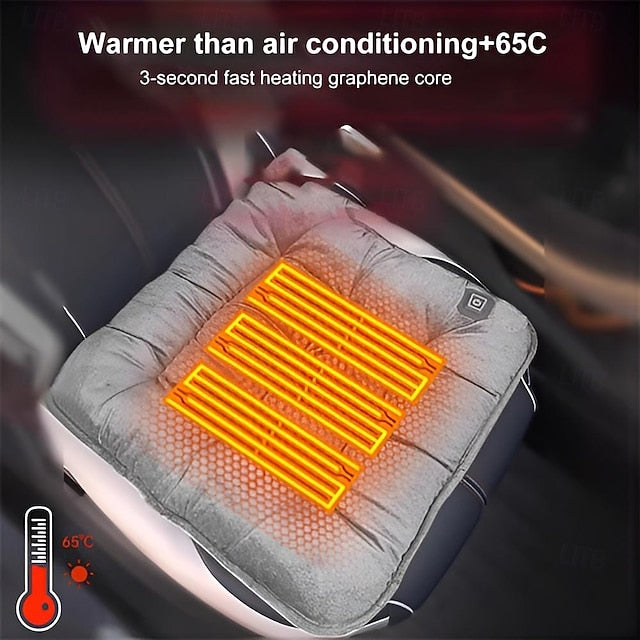 Car Winter Heated Seat Cushion USB Charging Soft Thick  Anti-slip Mat Cushion