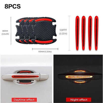 4pcs/8pcs Universal 3D Carbon Fiber Door Handle Sticker
