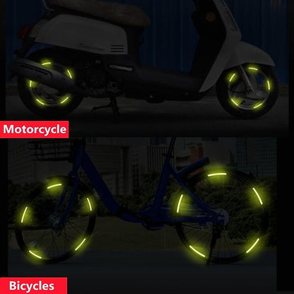 40pcs Car Motorcycle Wheel Hub Reflective Strip Sticker Warning Sticker