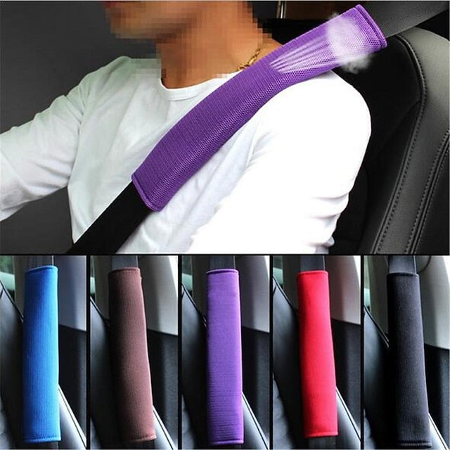 2Pcs Breathable Car Safety Belt Shoulder Pads Protective Strap Pad