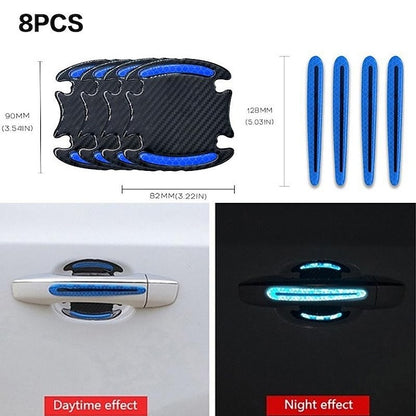 4pcs/8pcs Universal 3D Carbon Fiber Door Handle Sticker
