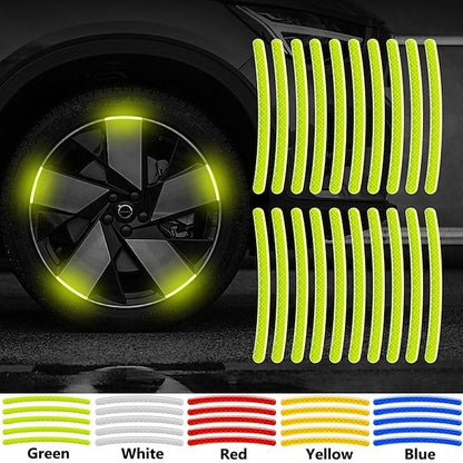 40pcs Car Motorcycle Wheel Hub Reflective Strip Sticker Warning Sticker