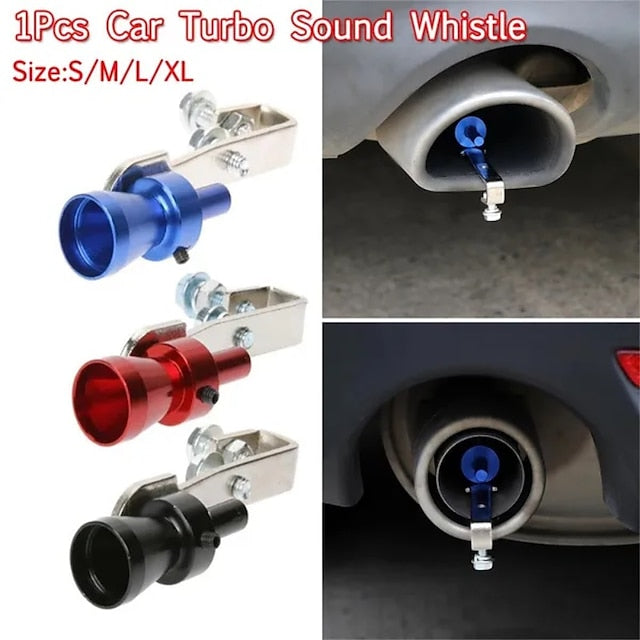 2 Pcs Universal Sound Simulator Car Exhaust Pipe Turbo Whistle  Muffler Auto Parts