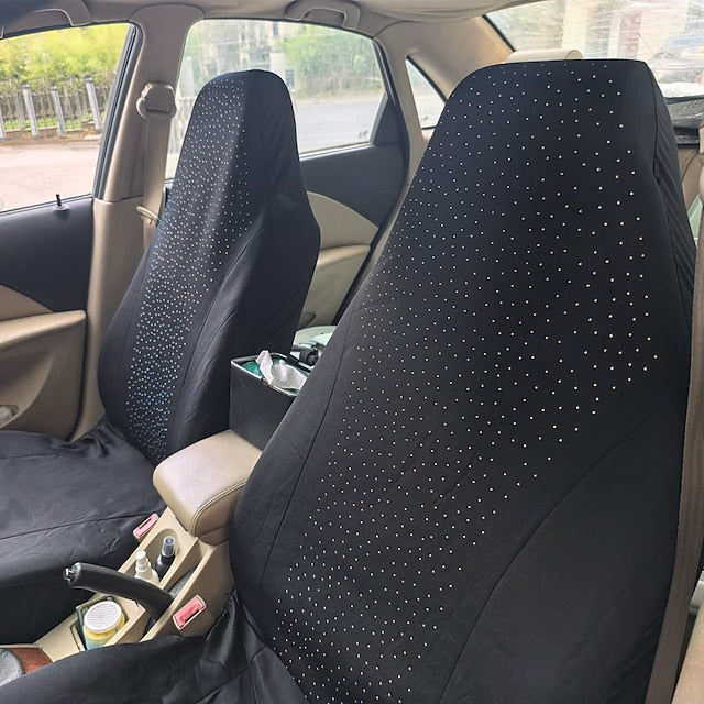 7 Pcs Car Bling Full Set Sparkling Rhinestone Diamond Starry Sky Seat Csuhion