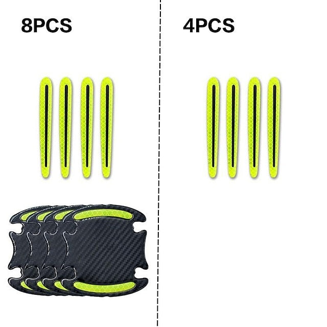 4pcs/8pcs Universal 3D Carbon Fiber Door Handle Sticker