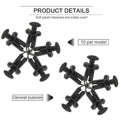 190Pcs Universal Plastic Fender Trim Panel Clips Set Bumper Fasteners Push Pin Rivets Retainer Kit Car Replacement