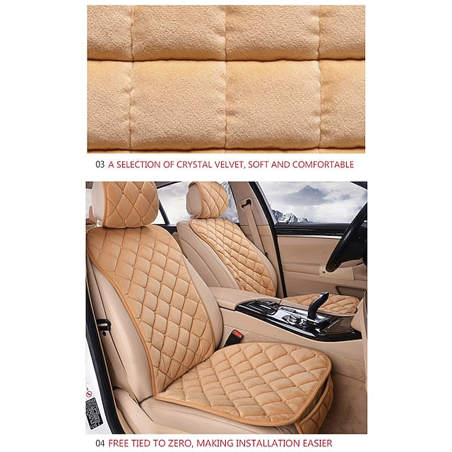 3 Pcs/set Car Seat Cover Set Universal Plush Seat Cushion Protector Mat