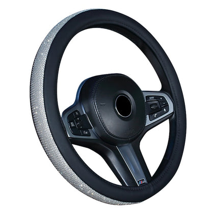 Diamond Leather Bling Crystal Rhinestones Universal Steering Wheel Cover
