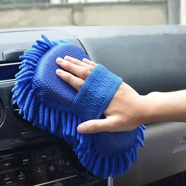 4 Pack Microfiber Car Wash Mitt 2-in-1 Double Sided Chenille Sponge Wash Tool
