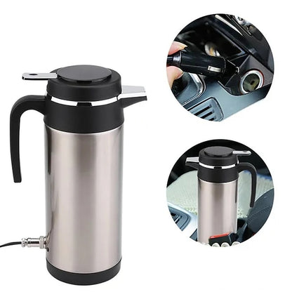 1200ML 12V/24V Car Cigarette Heating Electric Kettle Mug Travel Thermoses